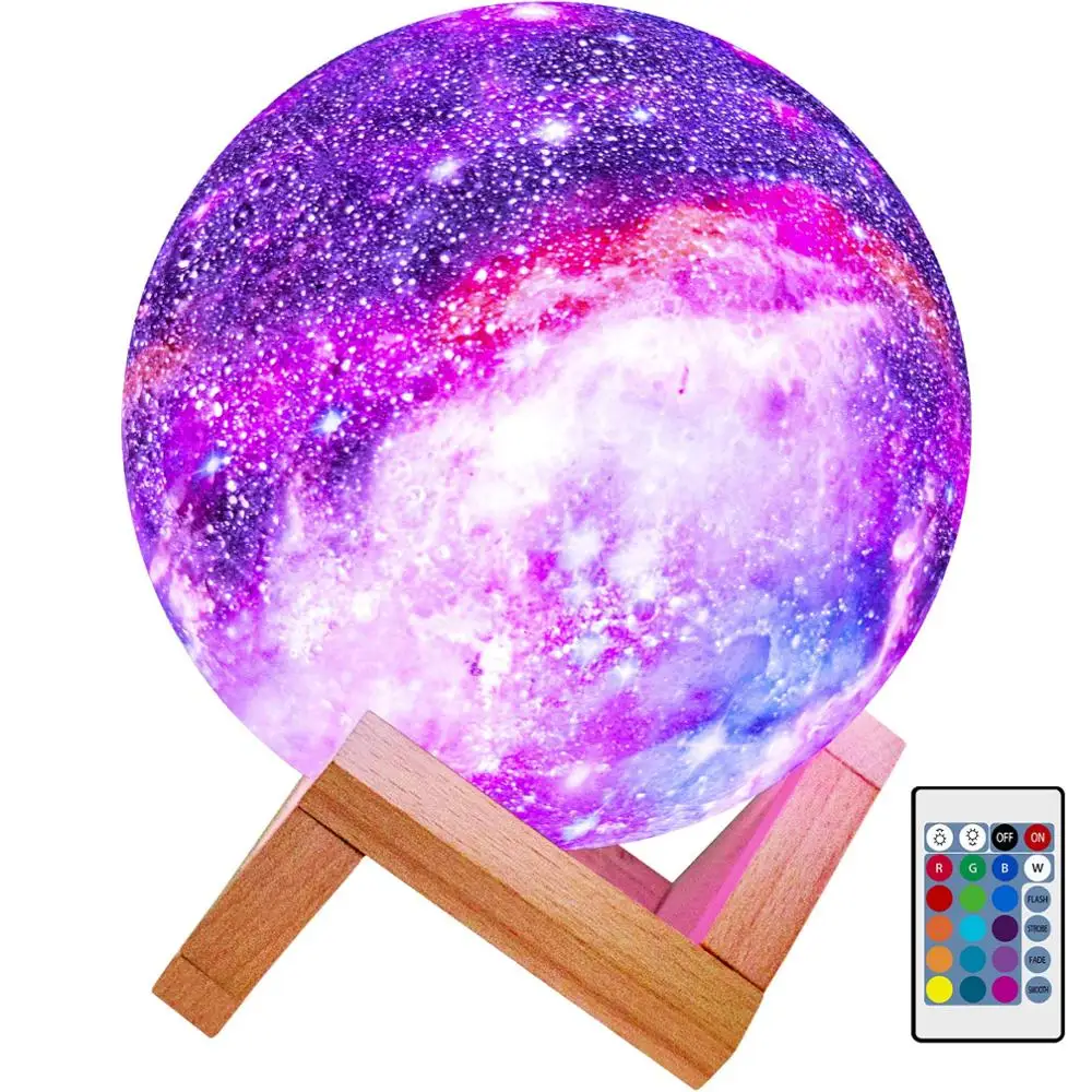 

3D Printing Moon Lamp Galaxy Moon Light Kids Night Light 16 Color Change Touch and Remote Control Galaxy Light as Birthday Gifts