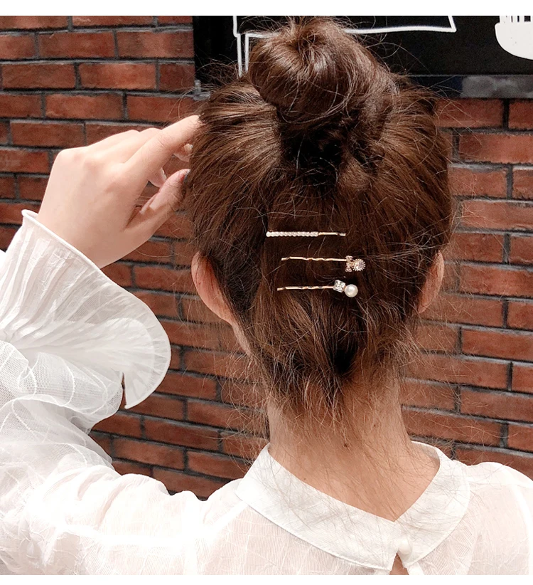 100 компл./лот 3 шт./компл. DIY простой мульти сплава сердечки без цветы Заколки для волос шпильки с жемчугом волос Инструменты для укладки волос аксессуары HA1467