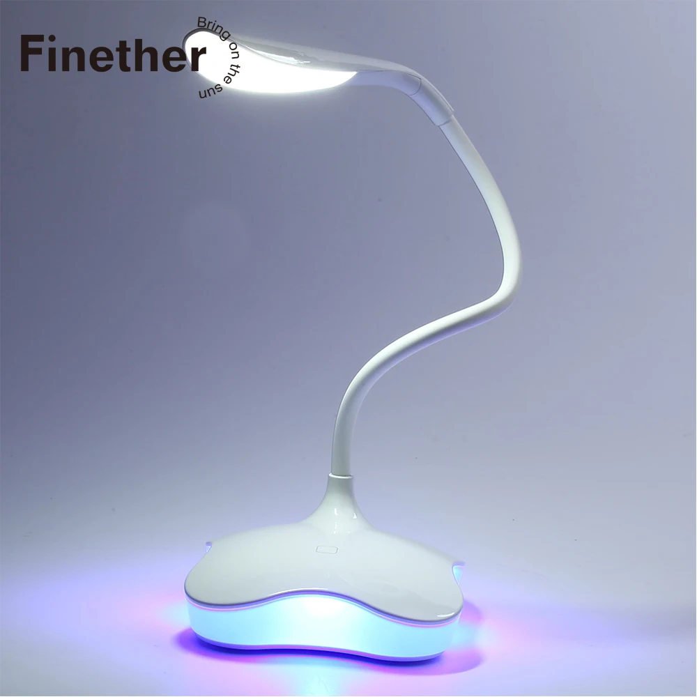  USB Rechargeable 3 Level Dimmable Clover LED Sensor Desk Light Eye-Protection Lamp Flexible Night L - 32681417537