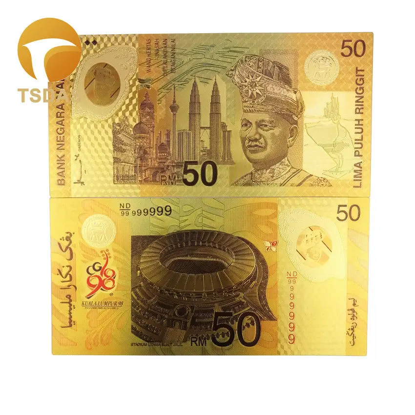 10pcs Qatar 100 Riyal Colorful Gold Banknote Collectible Paper Money 