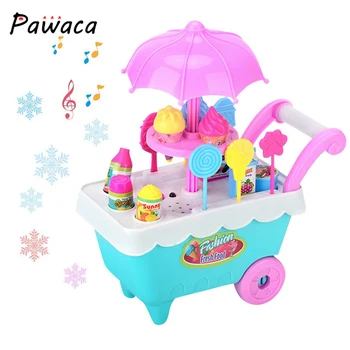 

1 Set ChildrenSupermarket Shopping Groceries Cart Toy Trolley Role Play Mini Simulation Birthday Gift Fun Game Candy Trolley Toy