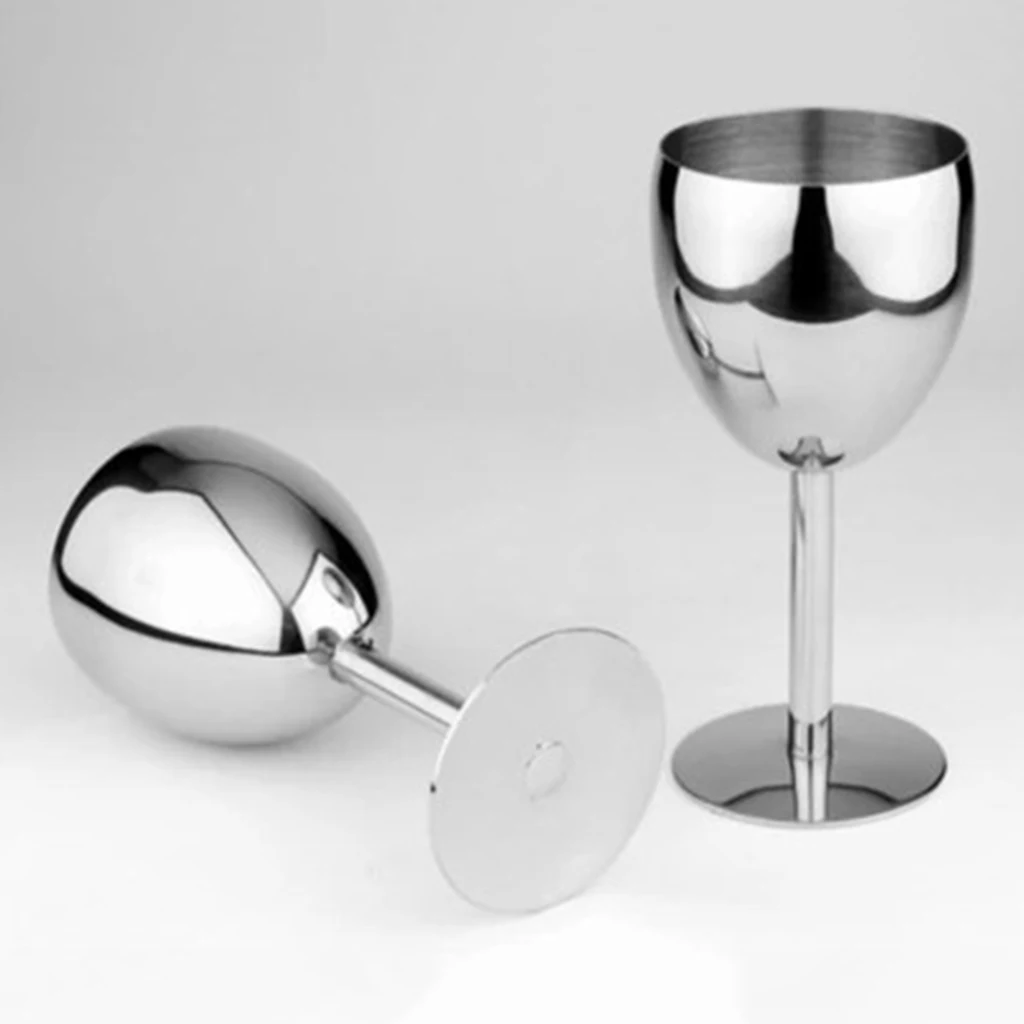 Wine Glass Goblets 14.5cm Stainless Steel Bar Patio Spa Barware Drink Cup Great for picnic, dinner, party