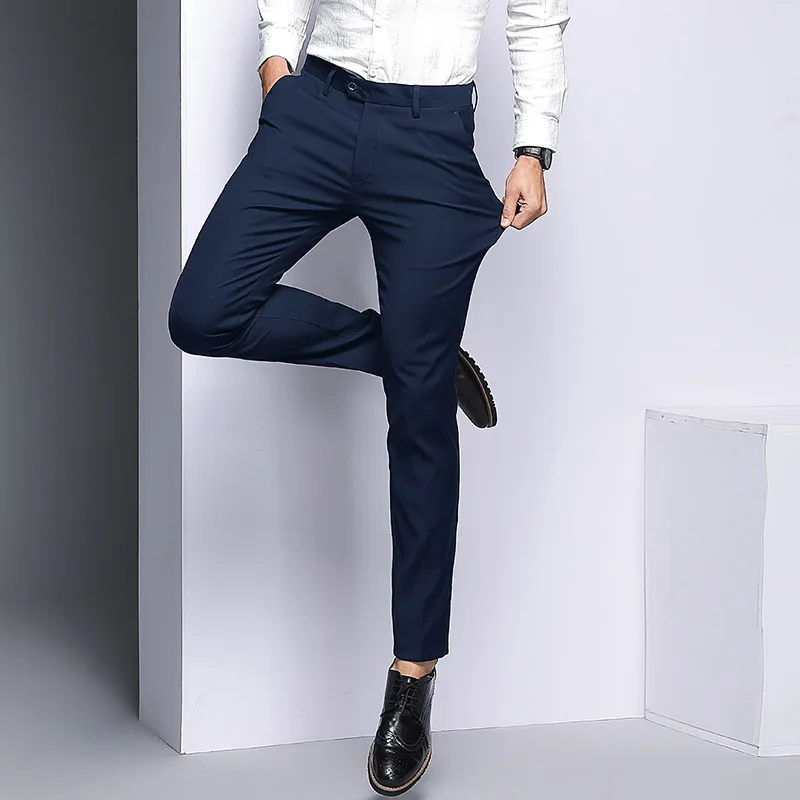 

Suit Pants Men's Spring Slim Women's Black And White with Pattern Suit Pants Business Leisure Suit Pants Men's Skinny Business P