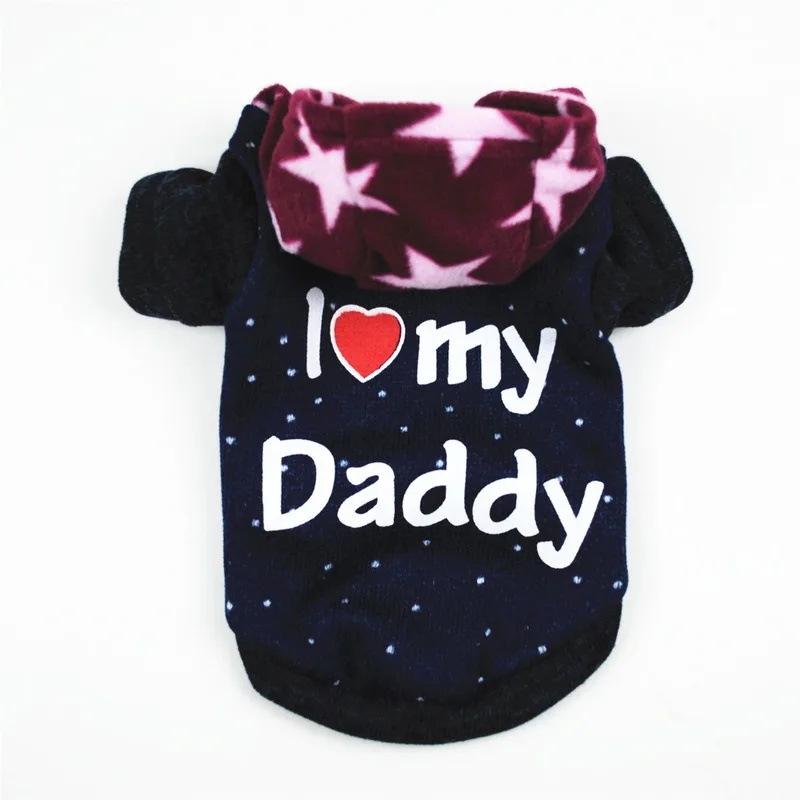 

PUOUPUOU Letter Print Pet Clothes Winter Warm Dog Coat Cute Dogs Pets Clothing Hoodies for Small Medium Dogs Puppy Outfit XS-L