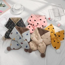 Детские шарфы; сезон осень-зима; Новинка; милый теплый плюшевый шарф с рисунком; нагрудник для малышей