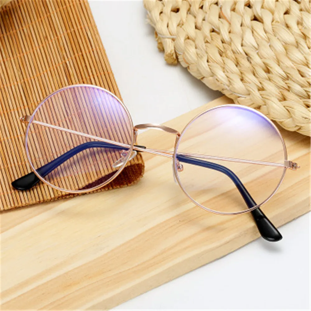 Metal Blue Light Blocking Glasses Women Men Vintage Round Frame  Anti-Blue Light Eyeglasses Eye Protection Ultra Light Eyewear blue light blocking glasses