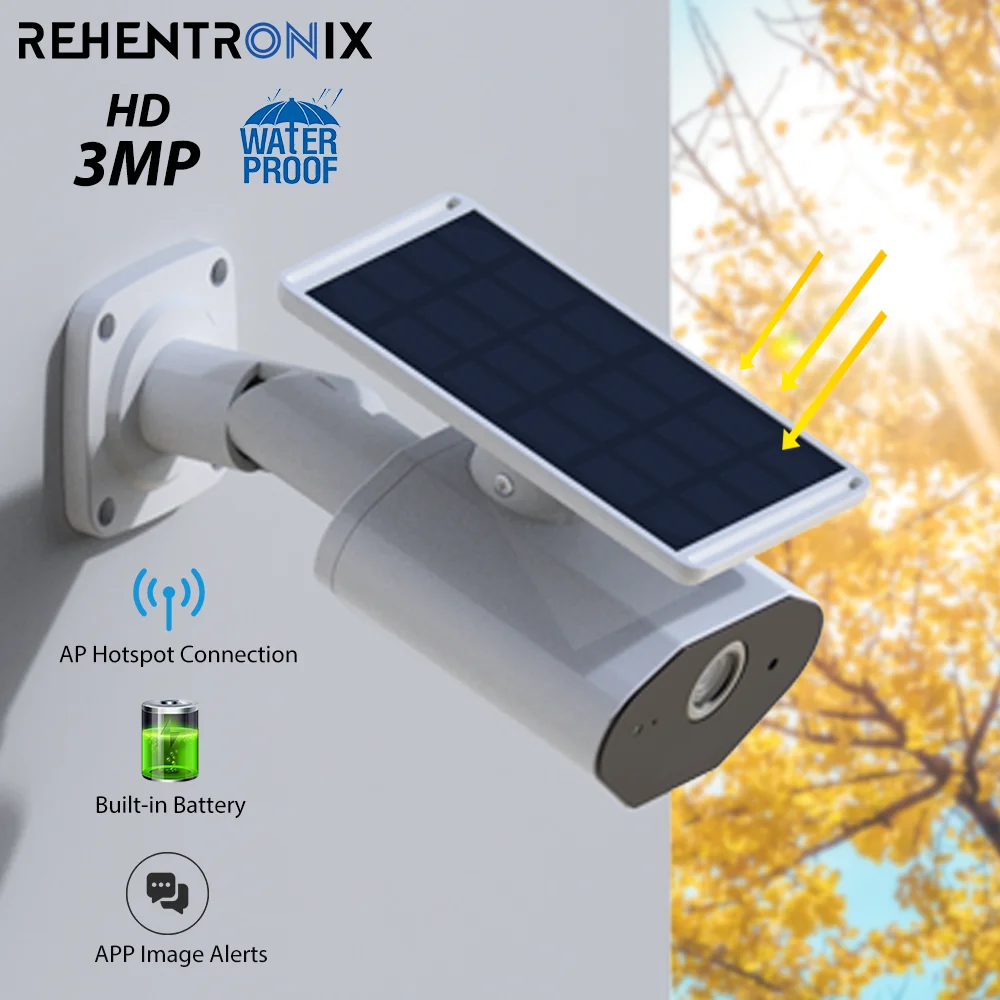 

Outdoor 3MP Solar WiFi Battery Camera Wireless Security Solar IP Camera Smart Home Video Surveillance Camera Night Vision Camera