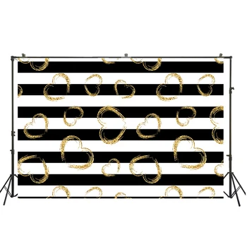 

HuaYi art fabric photography white and black stripes background photography newborn photoshoot backdrops XT-6387