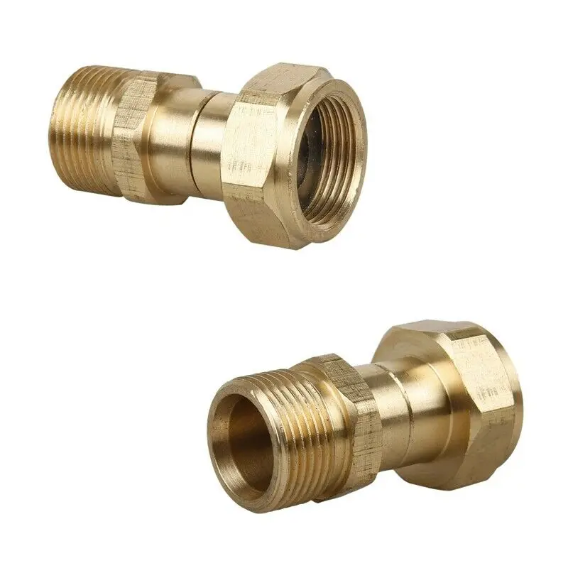 Brass High Pressure Washer Swivel Joint Connector Hose Fitting M22 14mm Thread 360 Degree Rotation Hose Sprayer Connector