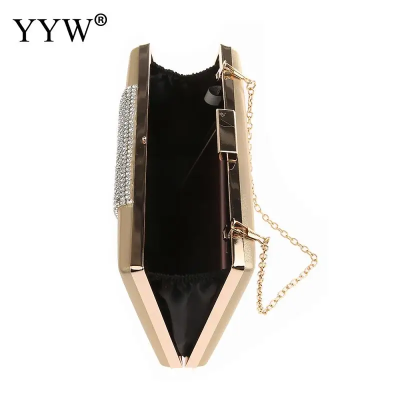Розовое платье со стразами кошелек для женщин Свадебная вечеринка Pochette Femme золотые вечерние сумки расшитая кристаллами Сумочка-клатч сумочка Сумочка цепочка