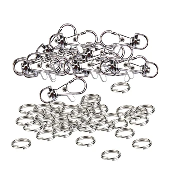 

200pcs/set Swivel Clasp Lanyard Snap Hool Lobster Claw Clasp & Keychain Ring