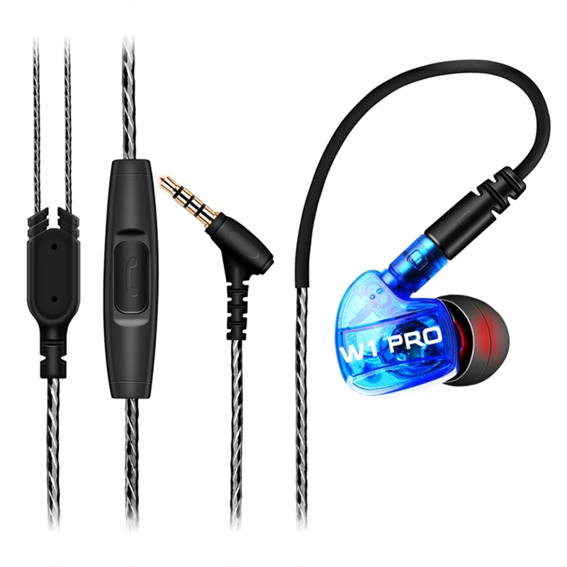Ligofwis W1PRO Earphones Mini Dual Driver DIY Detachable Earphone Extra Bass Turbo Wide Sound Gaming Headset mp3 Field Headset