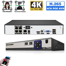 

4K POE NVR IP Video Recorder 4CH Face Detection CCTV Security Surveillance Recorder for IP Camera System XMEYE 4 Channel NVR 8MP