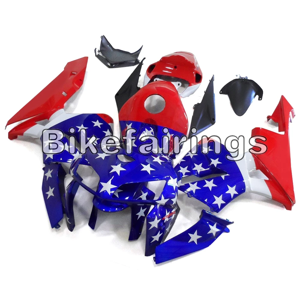 Красный синий и белый звезды инъекции Cowlings для Honda CBR600RR F5 2005 2006 05 06 пластиковые