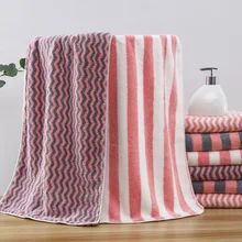 Напрямую от производителя карт с двусторонней печатной волнистые полоски сверхтонкое волокно 34*70 детское большое полотенце