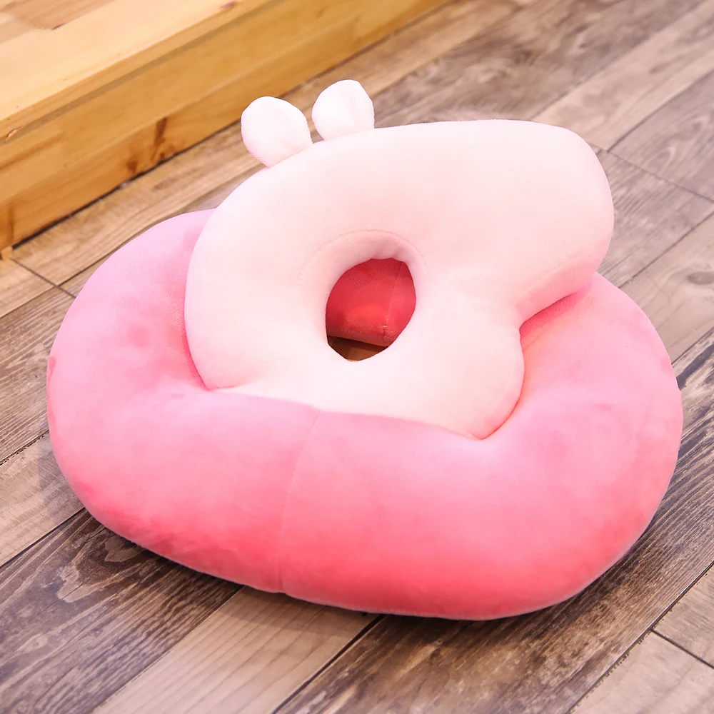 

Double Layer Nap Pillow Cartoon Hole Hand Siesta Office Break With Arm Rest Plush Face Down Headrest Airplane Travel Cushion