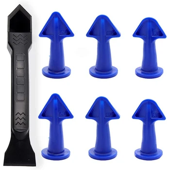

7 PCS Caulking Tool Set, Caulk Nozzle Applicator, Caulking Epoxy Piston Nozzle Accessories, Sealant Finishing Tool