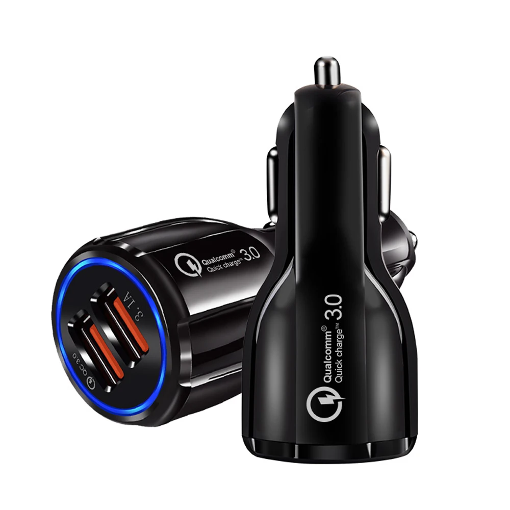 

3.1A Portable Qualcomm Phone fast Charger 2 Port Usb Car Charger Quick Charge 3.0 Car Charger Dual usb