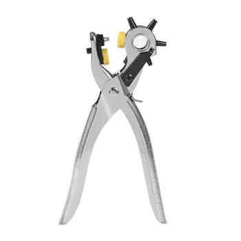 

Multifunctional Hole Puncher Handle Punch Eyelet Plier with 5 Different Hole Sizes for Leather Strap Watch Band Leather Card