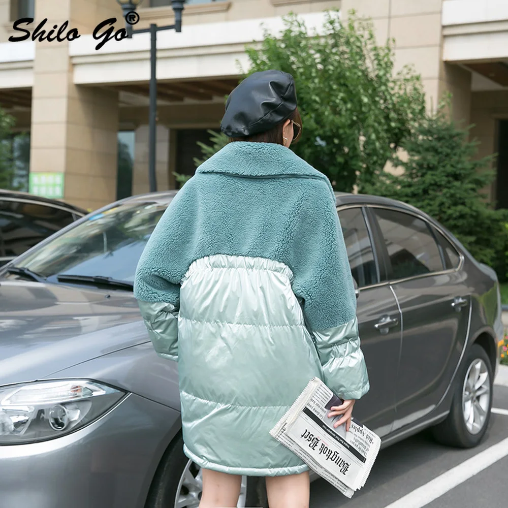 Double Faced Fur Coat Highstreet Notched Neck Drop Shoulder Plus Size Lamb Fur Coat Women Winter Office Lady Oversize Outwear