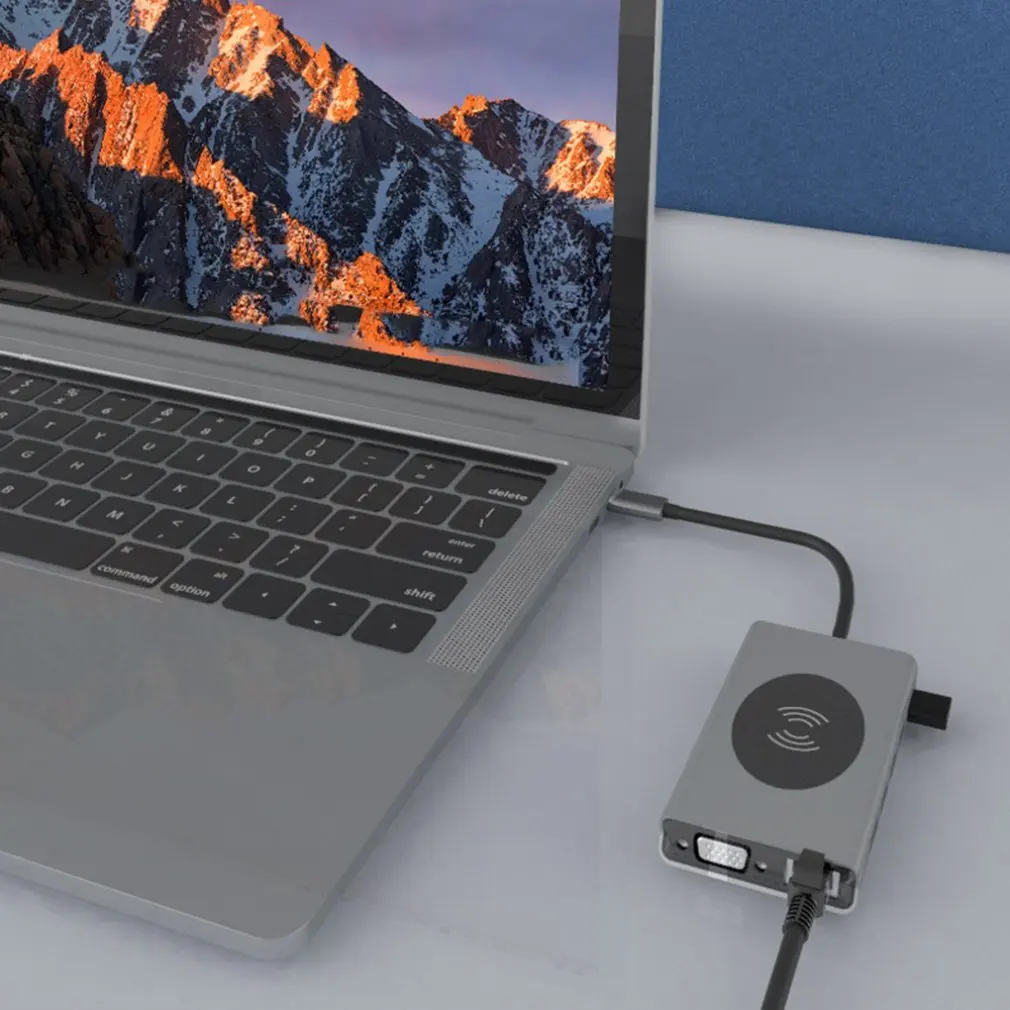 13 ports USB C Docking Station HDMI RJ45 VGA PD USBC Hub for Laptop Macbook Pro with 3 5mm Headphone Jack Type C Hub