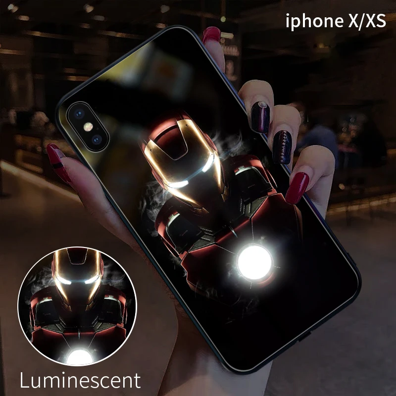 Yagoo умный светодиодный светящийся чехол для телефона для Apple iPhone X XS XR MAX 6 6S 7 8 Plus чехол s задняя крышка милые животные Funda Роскошная Мода - Цвет: Tucker