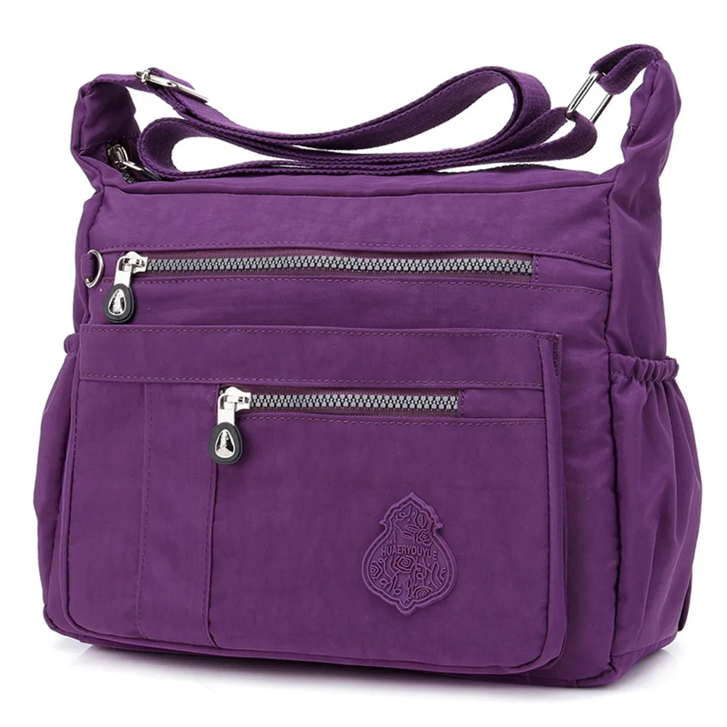 Женская нейлоновая сумка на плечо Водонепроницаемая однотонная элегантная сумка для ежедневных покупок зеленая Большая вместительная сумка на плечо