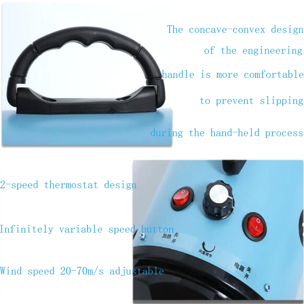High-Speed Pet Hair Dryer With Heater For Dogs And Cats 3 HP Powerful Blowing Force Stepless Adjustable Speed To Reduce Noise