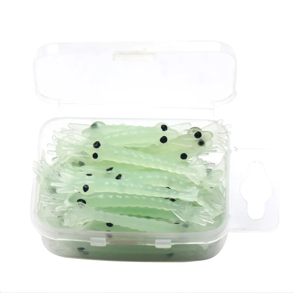 

50 pc Luminous Bionic Shrimp Soft Bait Grass Shrimp Squids Special Kill Lifelike Fishing Lure Tackle#4