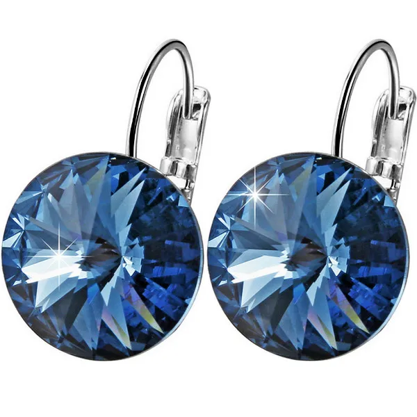 Warme Farben серьги для женщин, сделанные с кристаллами Swarovski, круглый камень, серьги-капли, серебро 925, ювелирное изделие, серьги, подарок для девушек - Цвет камня: as picture