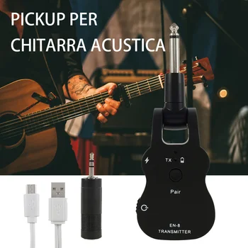 

Guitar Wireless System Transmitter Receiver Low Noise High Sound Quality Built-in Rechargeable Musical Stringed Part Accessories