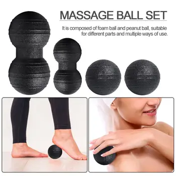 

4PCS/Set Yoga Ball Fascia Ball Peanut Massage Ball Set Peanut Muscle Roller High Density Lightweight Yoga Exercise Relieve Pain