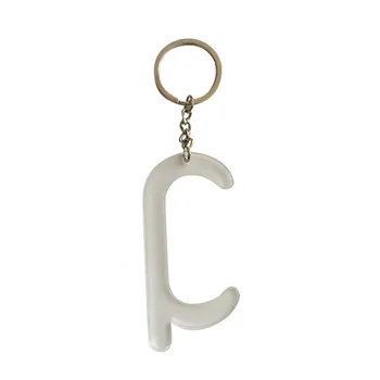 

No Touch Brass Door Opener Portable Elevator Button Assistant Open Door Beer Trigger Touch Screen Tool Contactless Key Ring