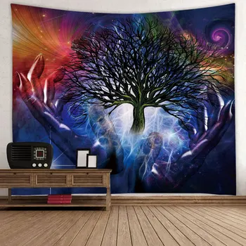 

Psychedelic Colorful Tree of Life Tapestry Background Cloth Abstract Big Tree Wall Hanging Beach Towel Dorm Wall Hanging Decor