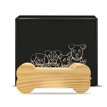 

Sharelife Bone Dog Warm White LED Animal Wood Acrylic USB Lamp Home Decorative Children Birthday Christmas Gift Night Light