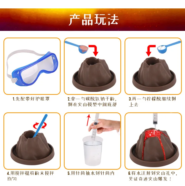 DIY экологически чистый научный эксперимент набор извержение вулкана игрушка оборудование наука и техника для изготовления Se