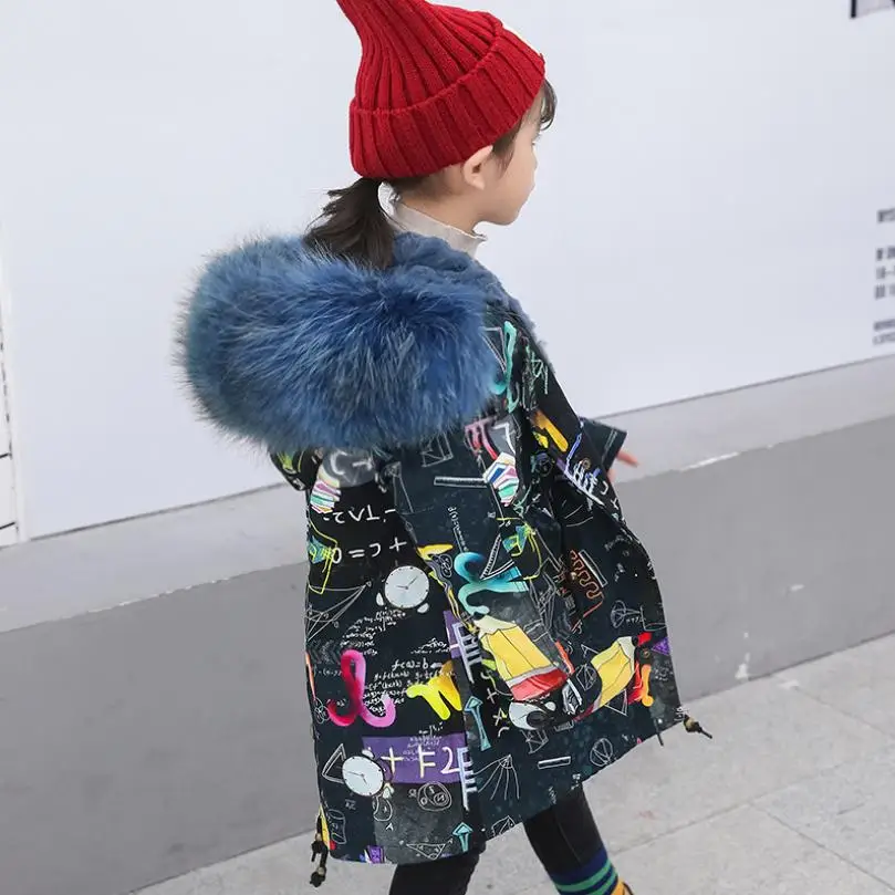 Одежда для маленьких мальчиков и девочек детская шуба из кролика Рекс, пальто с капюшоном и натуральным меховым воротником, теплые зимние куртки парка для девочек Y1946