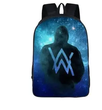 16 дюймов Alan Walker DJ Многофункциональный рюкзак для женщин и мужчин Дорожная сумка Хип-хоп школьные сумки для подростков рюкзак для ноутбука - Цвет: as pictures