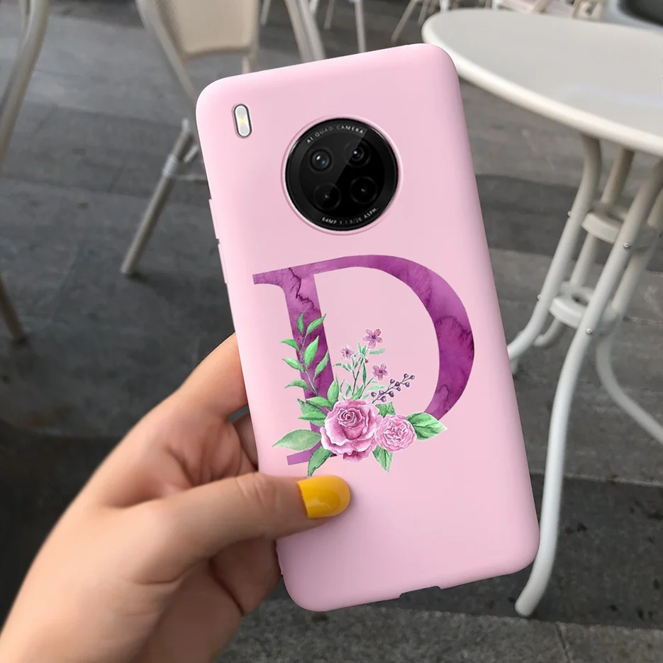 Cute Soft TPU Shockproof Phone Bumper Case with 26 Letters Design