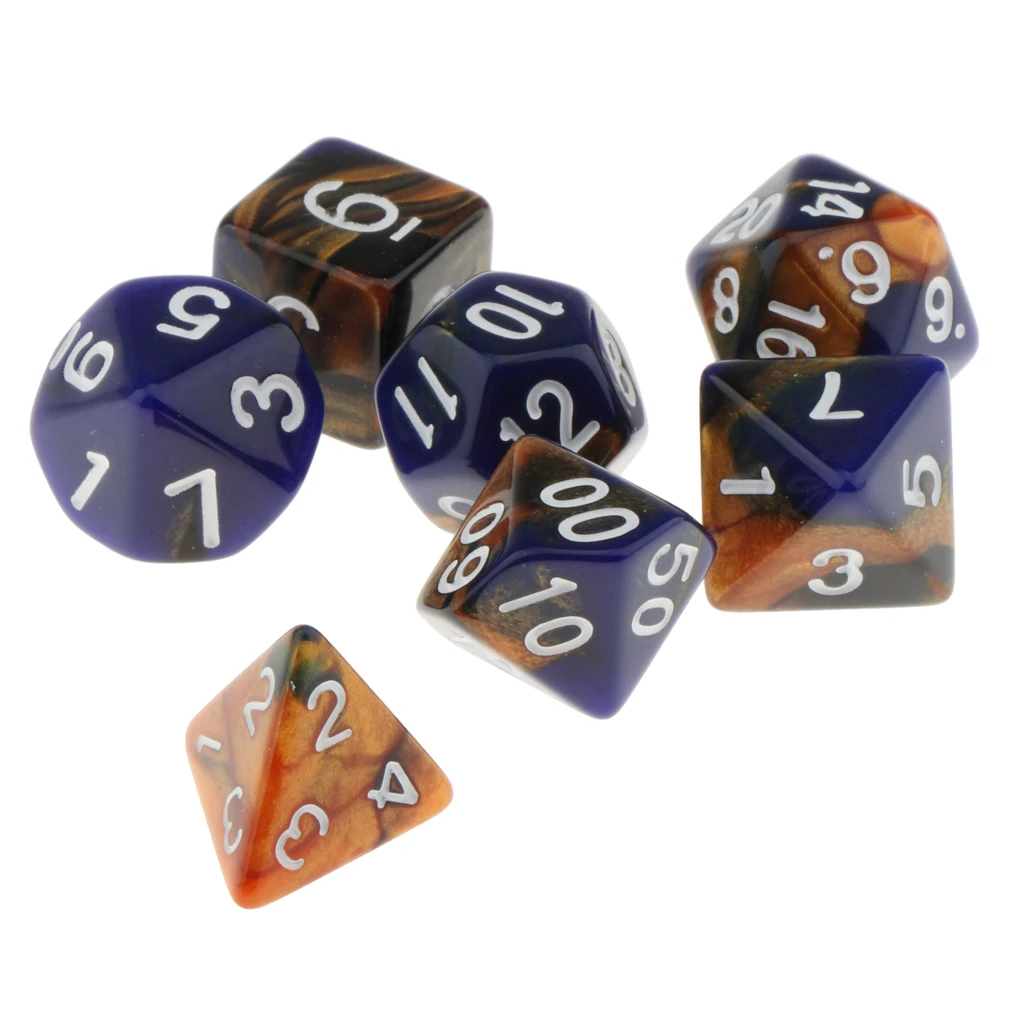 7Pc Multi-sided Dices Set D4-D20 MTG DND RPG Board Game Dice for D&D Roleplaying Party Casino Table Game Toy