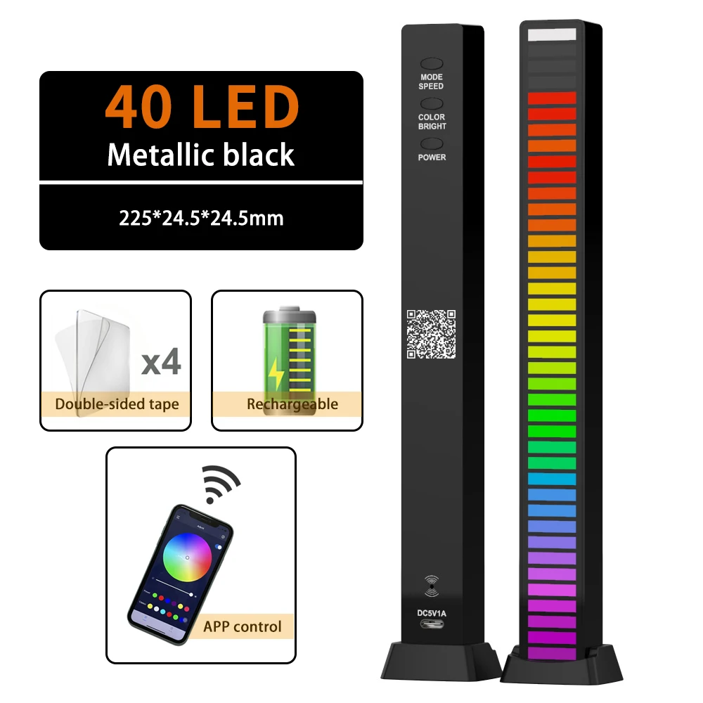 battery night light Music Sound Control Pickup Rhythm Ambient Atmosphere Night Lamp APP Control PC Computer Game Backlight RGB LED Strip Car Lights night lights for adults Night Lights