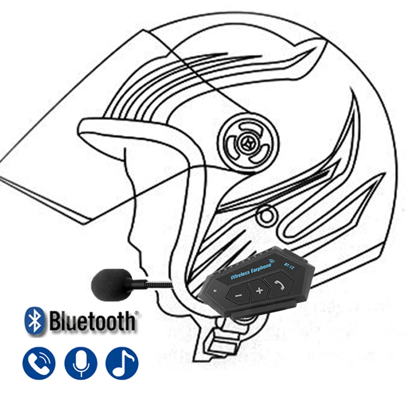 Гарнитура для шлема Bluetooth 4 2 Водонепроницаемая беспроводная гарнитура наушники