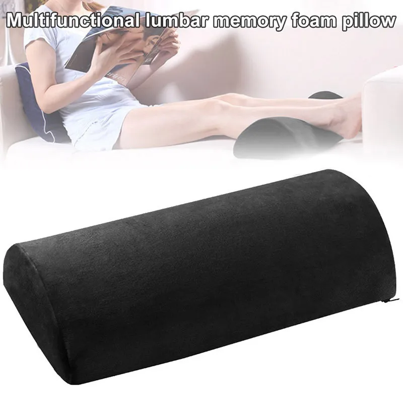 

Half Moon Bolster Semi-Roll Pillow Ankle Support Lumbar Neck Pain Relief Memory Foam Pad