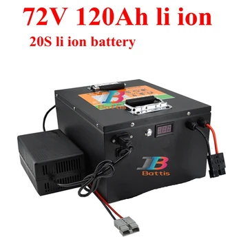 

waterproof li ion 72v 120Ah lithium ion battery 100A BMS for 7000w 6000W bike tricycle Forklift Motocycle AGV +10A charger
