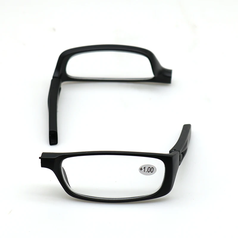 Складные Магнитные очки для чтения для мужчин и женщин, магнитные очки, регулируемые висящие на шее очки для дальнозоркости+ 1,0 1,5 2,0 2,5 3,0 3,5 4 - Цвет оправы: Черный