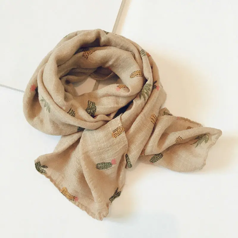 New Cotton Children's scarf color Plant cactus fashion joker Korean style ring scarf for boy and girl 02