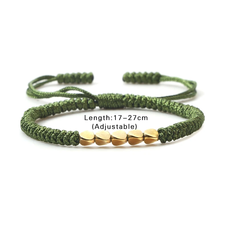 Handmade Tibetan Buddhist Copper Beads Bracelet Charm Knots Buddha Rope Adjustable Lucky Braided Thread Bangles For Women Men - Image 6