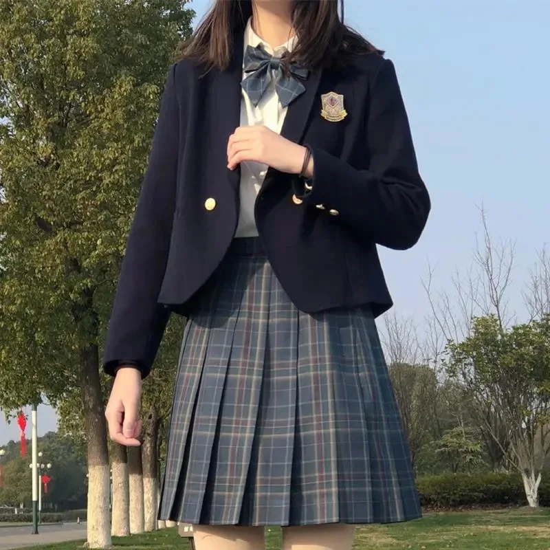 SchoolUniformJapaneseWomensGirlsSpringAutumnCollarlessSuits