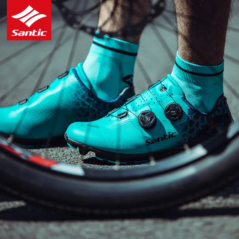 Новинка, обувь для велоспорта Santic, MTB, углеродное волокно, Ультралегкая, противоскользящая, износостойкая, самоблокирующаяся, для спорта на открытом воздухе, велосипедная обувь