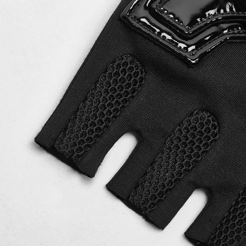 PUNK RAVE Men's Futuristic Punk Gloves Punk Men Long Leather